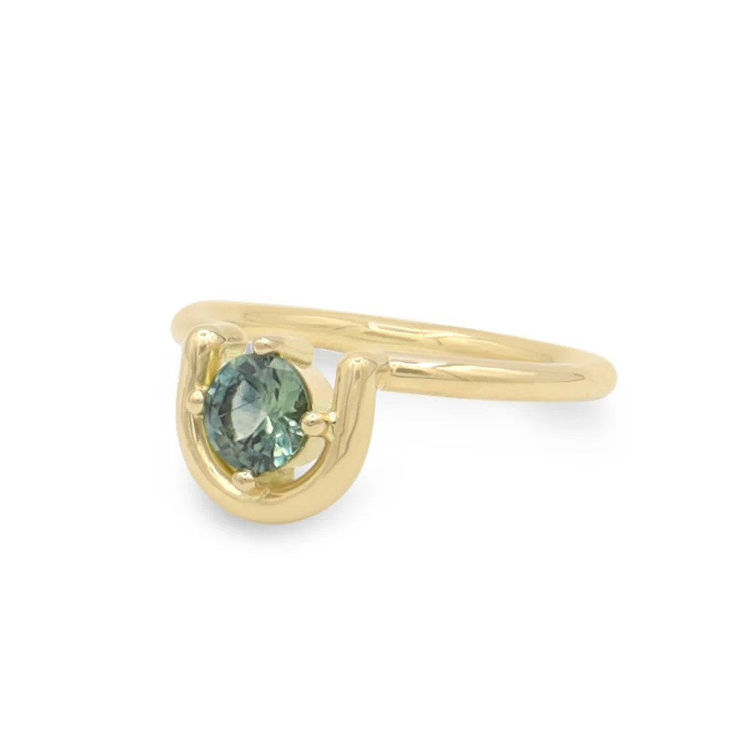 Lindy Ring • Blue/green Montana Sapphire • - Image 2