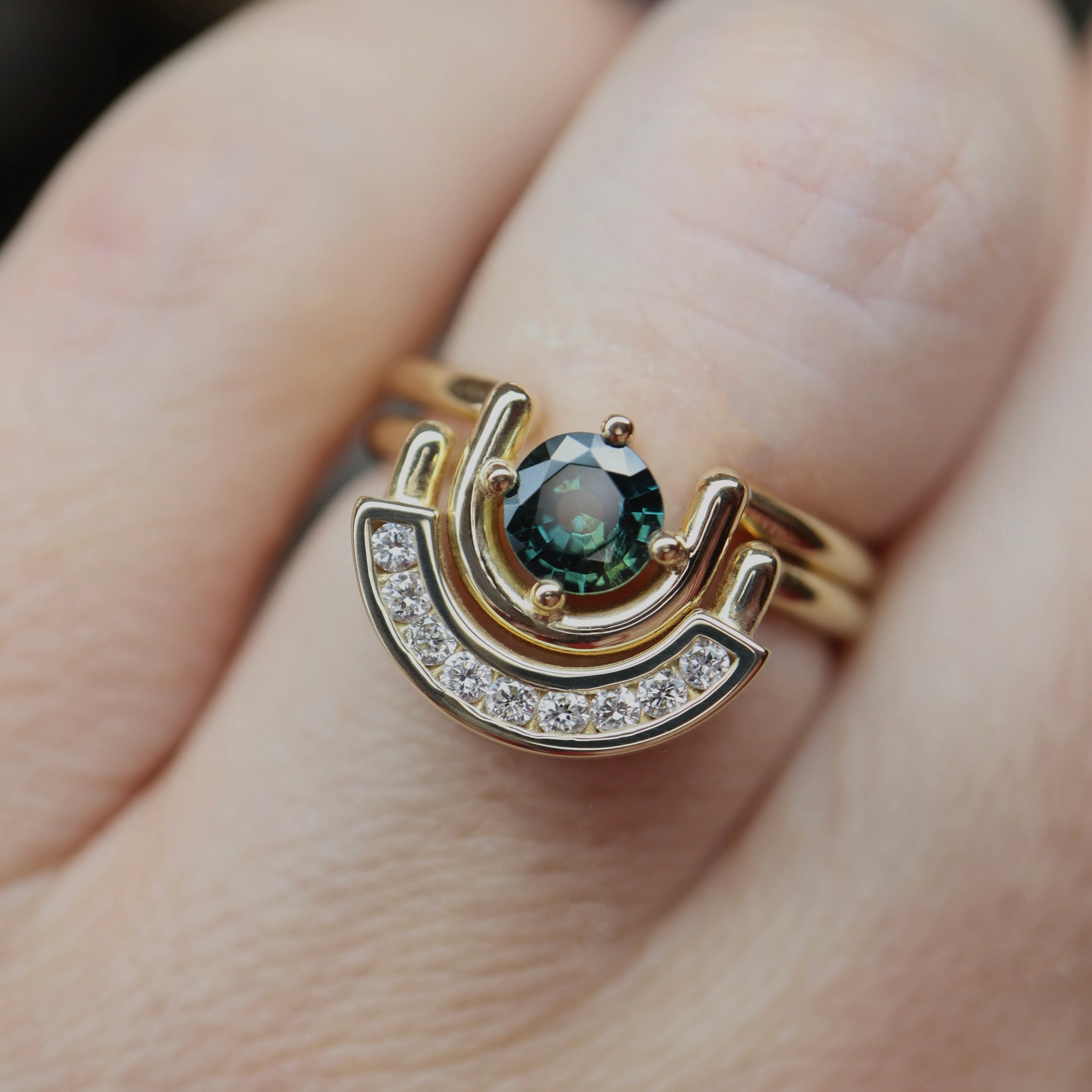 Lindy Ring • Teal Montana Sapphire • - Image 4