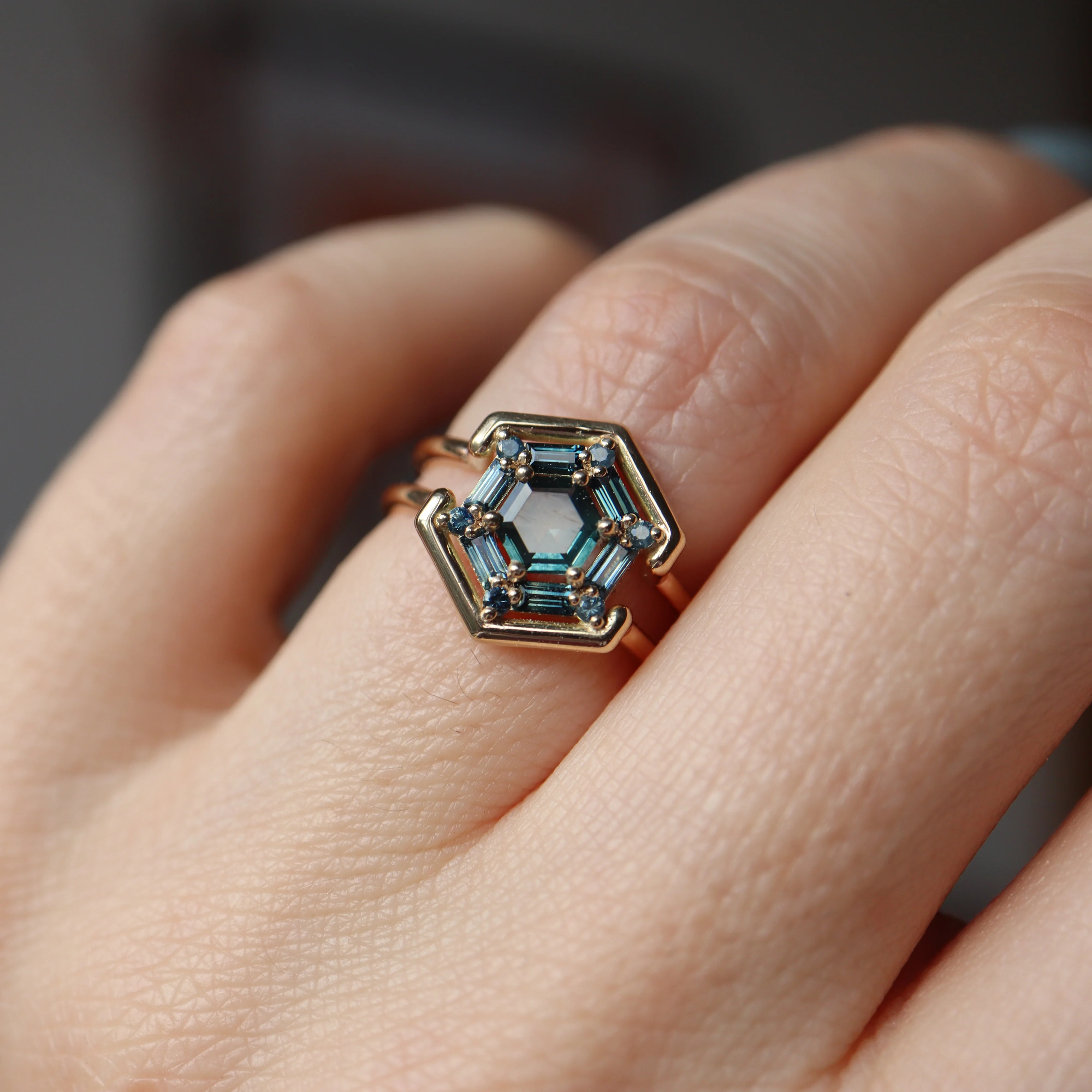 Ottessa Double Band Ring • Sapphire • - Image 4