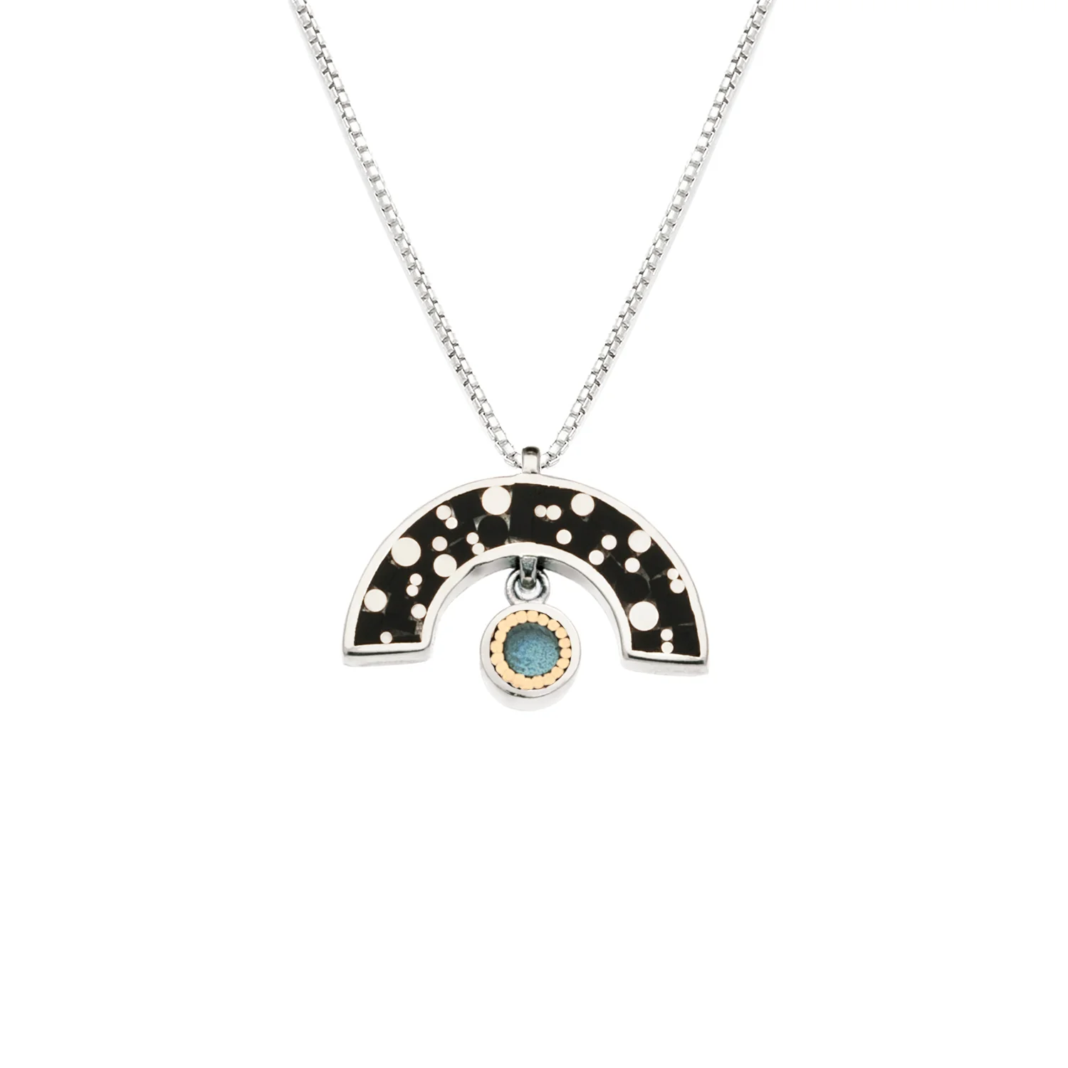 James Necklace • Silver • Mosaic Inlay • Black - Image 3