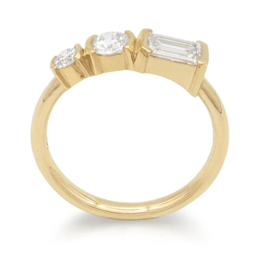 June Ring - White Diamond - Yellow Gold - Image 3