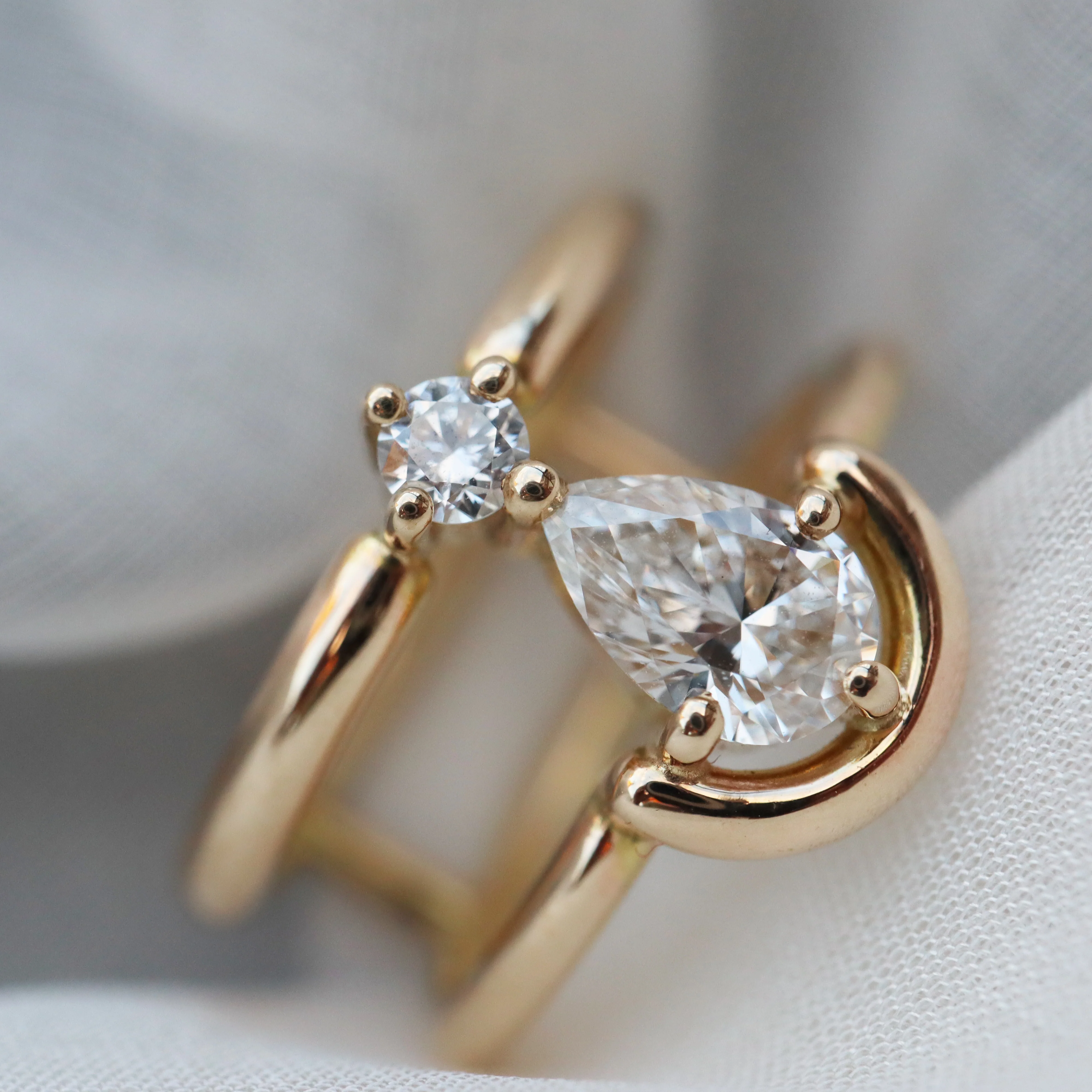 Leah Double-band Ring • White Diamond - Image 3