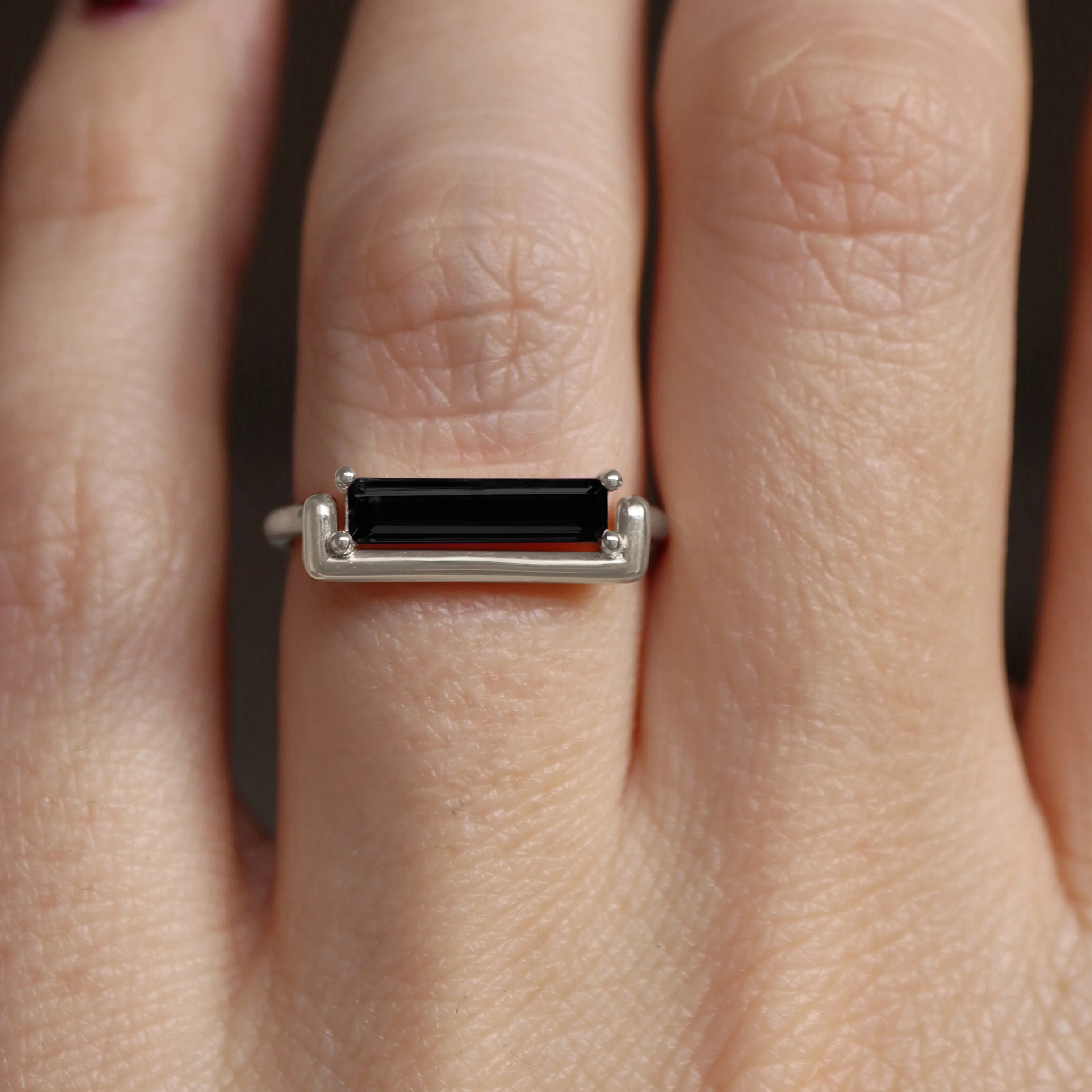 May Ring • Black Spinel • White Gold • - Image 3