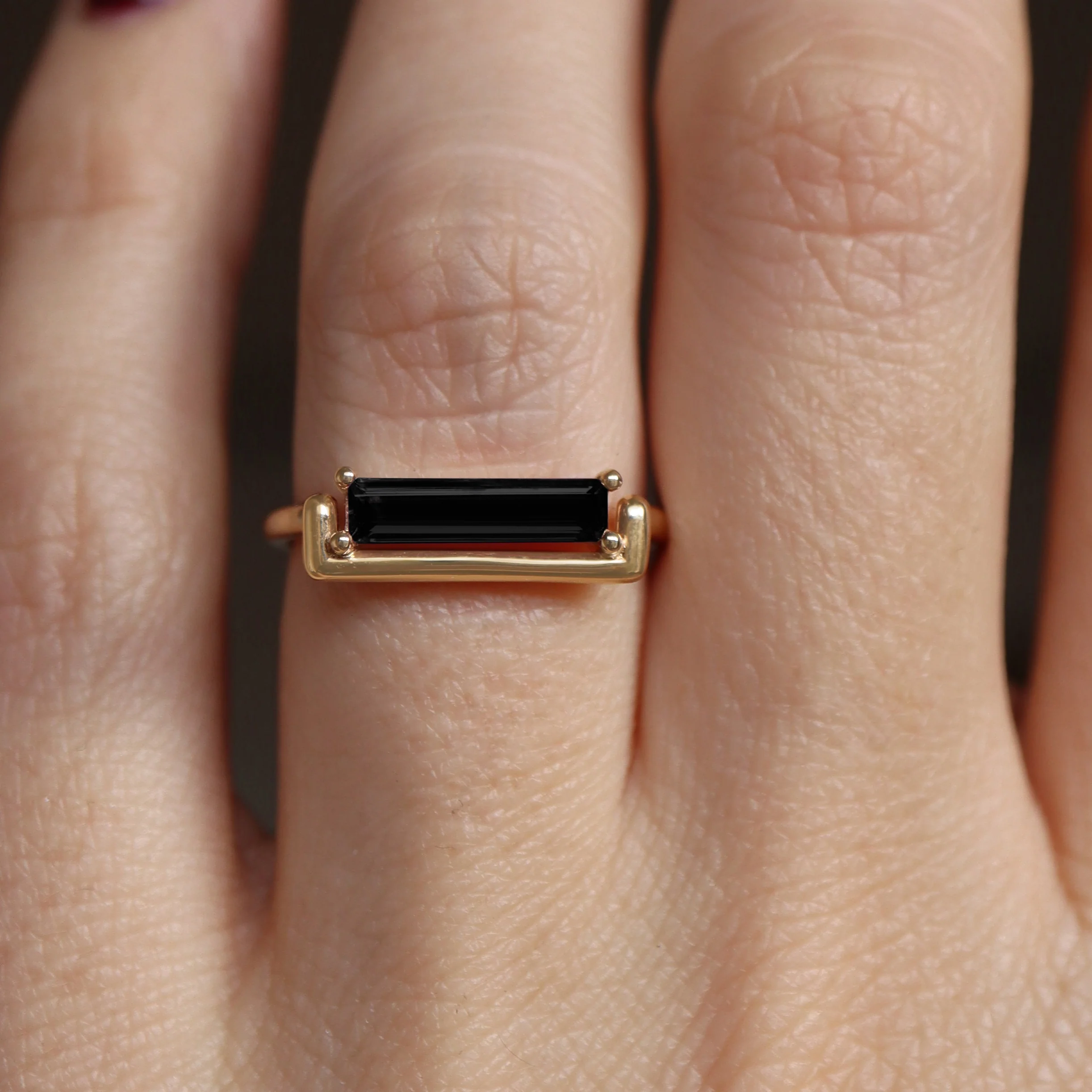 May Ring • Black Spinel • Yellow Gold • - Image 3