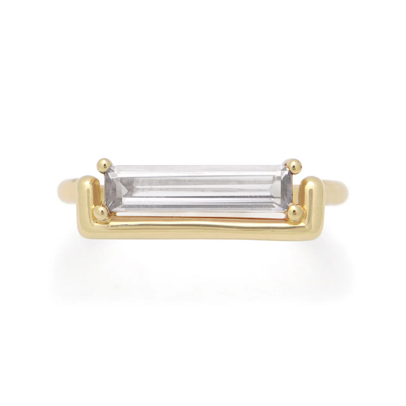 May Ring • White Sapphire • Yellow Gold • - Image 2