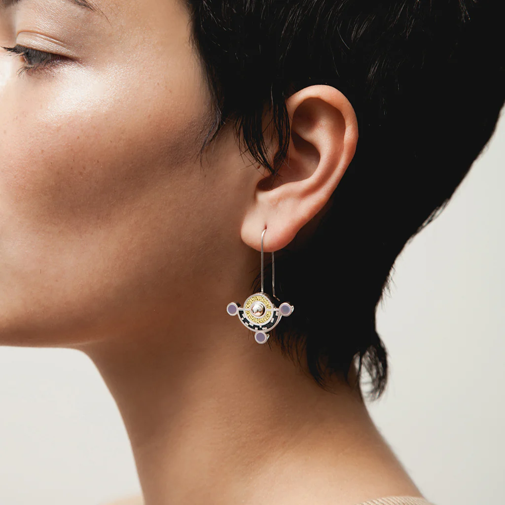 Molly Earrings • Silver • Black - Image 2