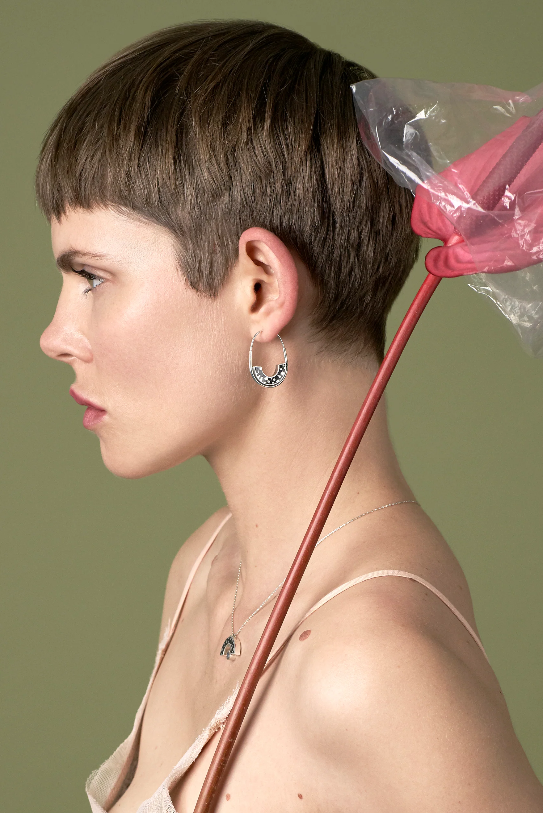 Frances Hoops • Silver • Mosaic Inlay • Blue - Image 2