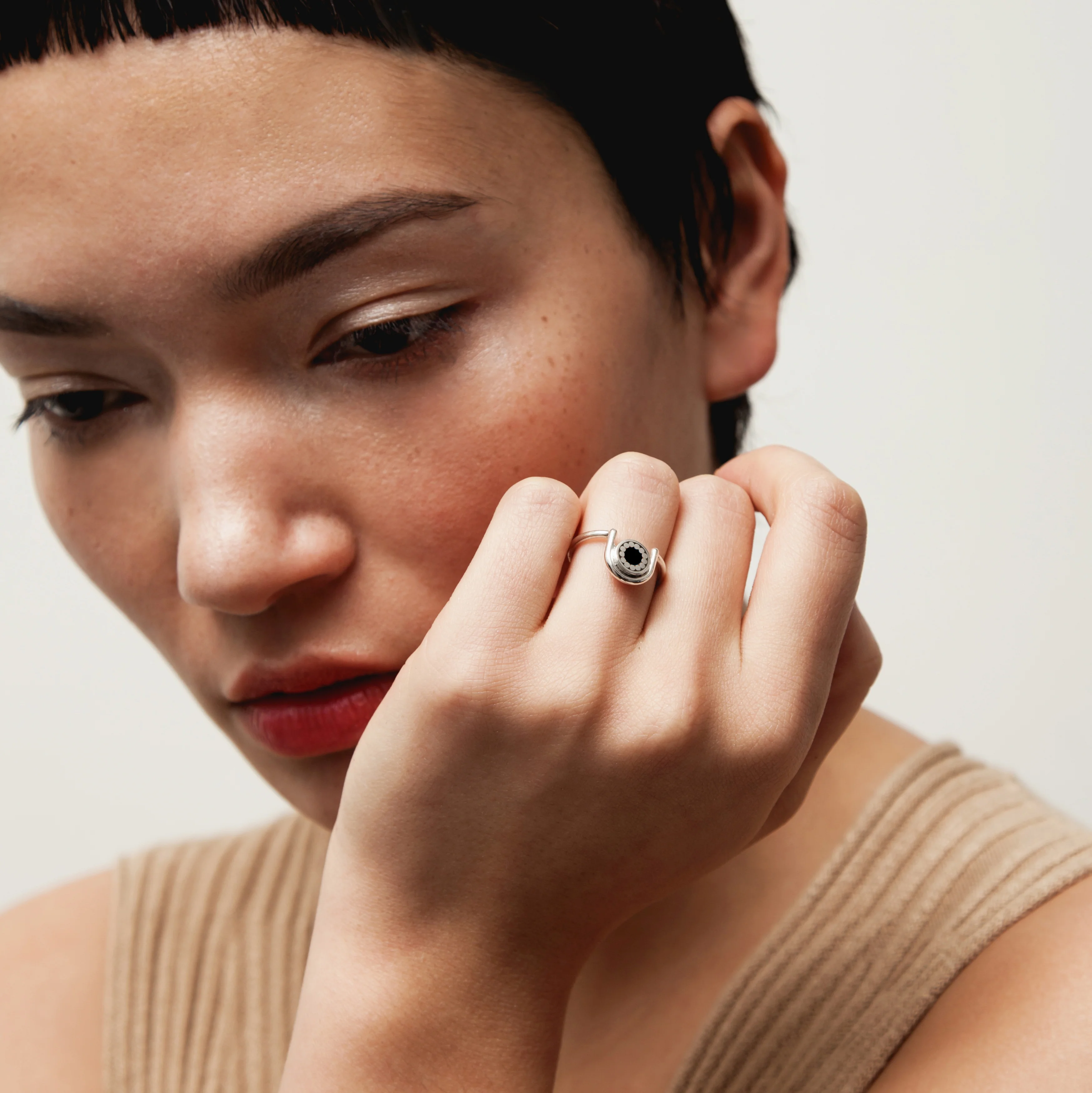 Pax Ring • Silver • Black - Image 3
