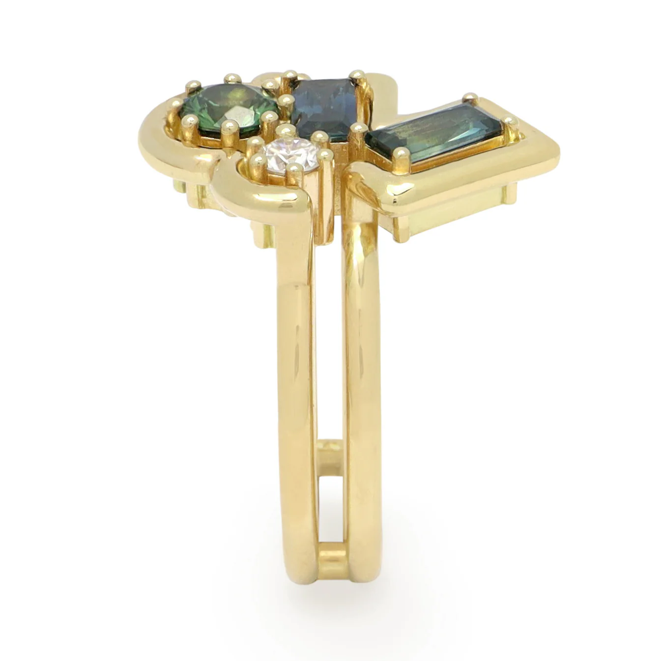 Rita Ring • Yellow Gold • Sapphire • Diamond • - Image 2