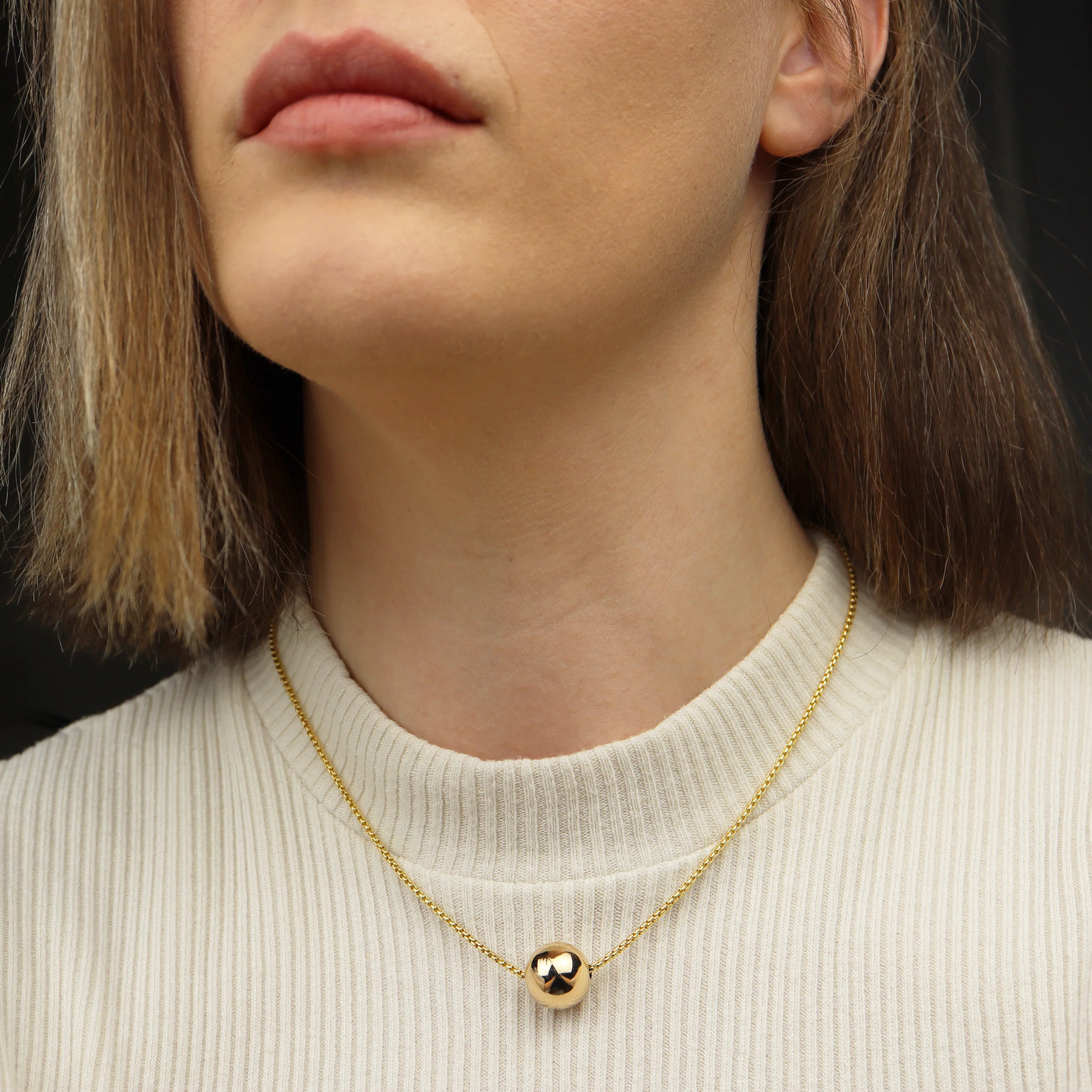 Sphere Necklace • 14K Yellow Gold - Image 3