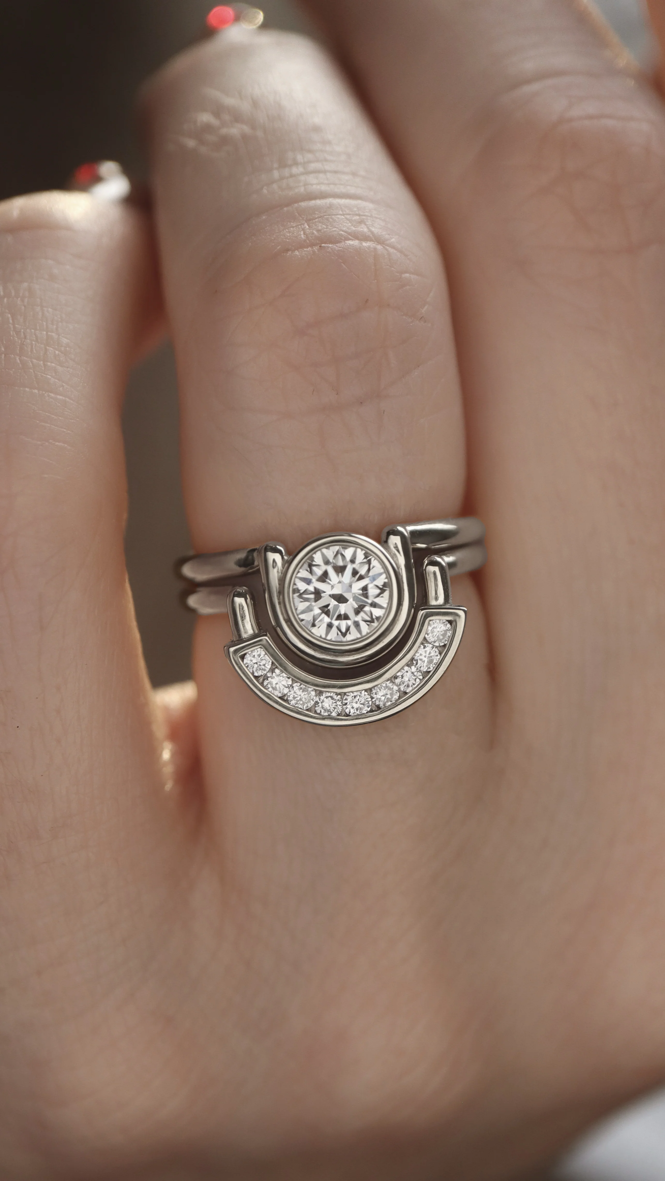 Tide Ring • White Diamond • White Gold - Image 3