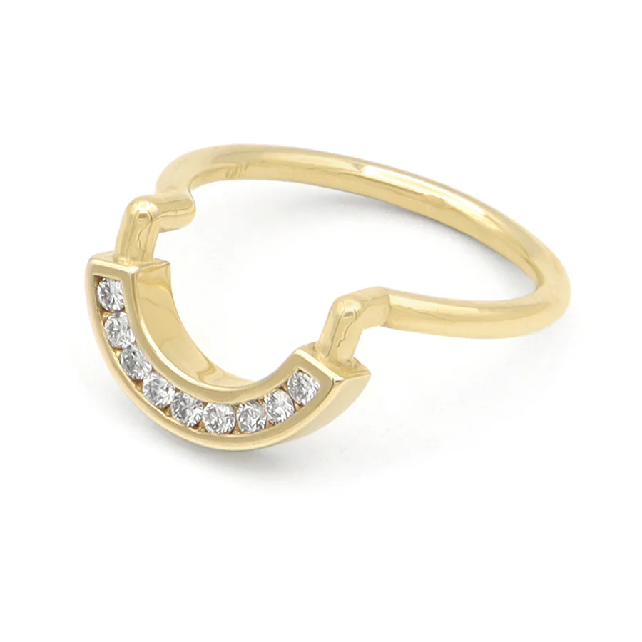 Tide Ring • White Diamond • Yellow Gold - Image 2