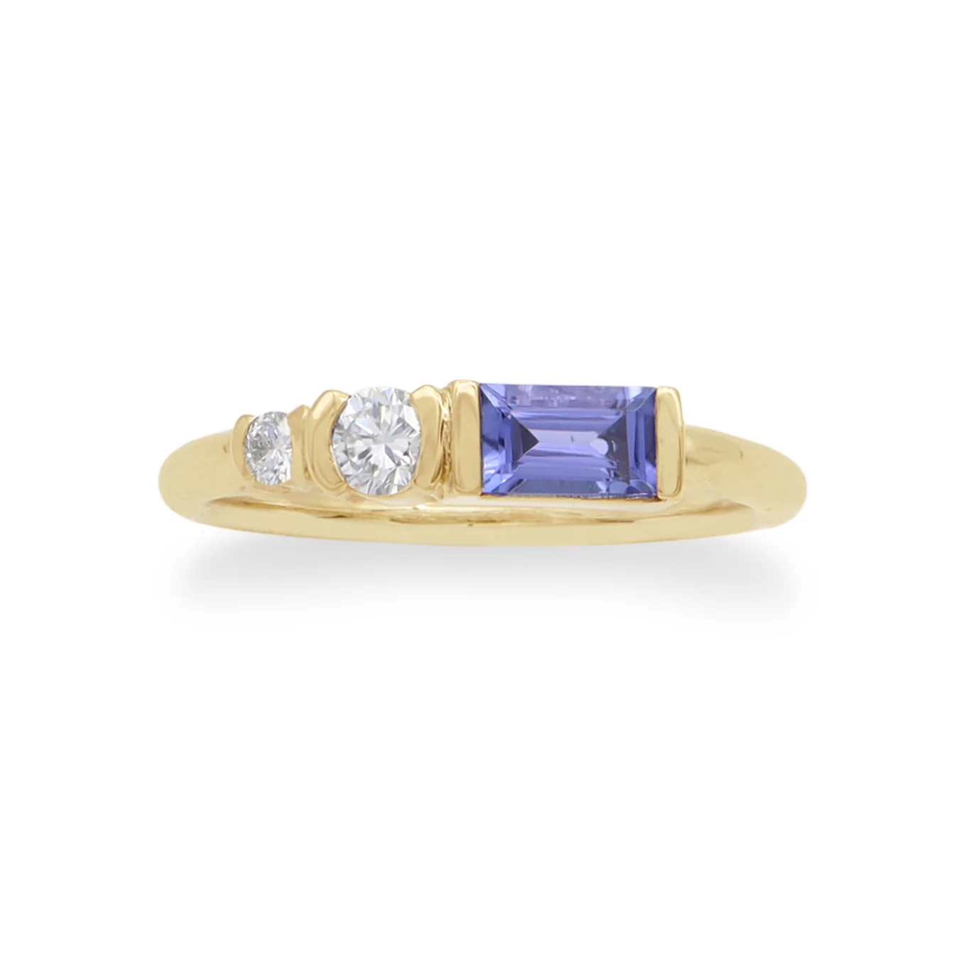 Zoe Ring • Sapphire • Diamond • 14K Yellow Gold - Image 2
